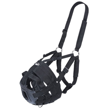 Large Horse Size Tough 1 Easy Breathe Poly Nylon V Grazing Muzzle Black